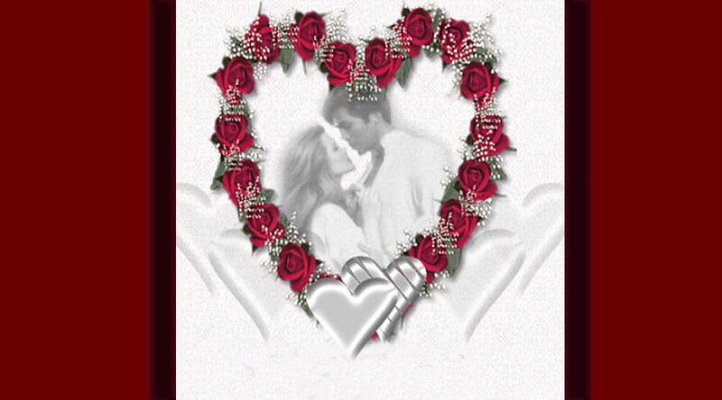 Couple Kissing in Heart — Red