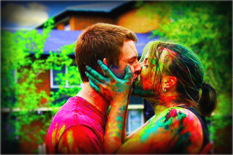 Couple Kissing in Paint