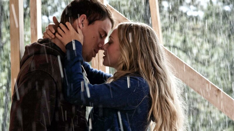 Couple Kissing in Rain — Blue