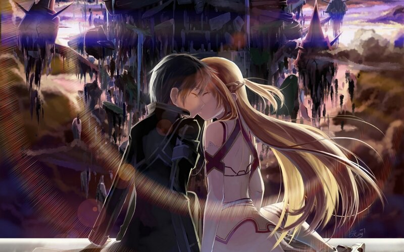 Couple Kissing in Ruins