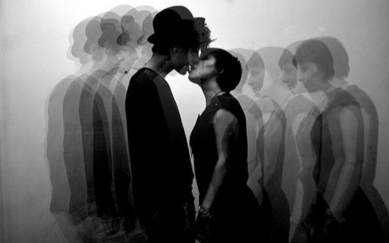 Couple Kissing in Shadows