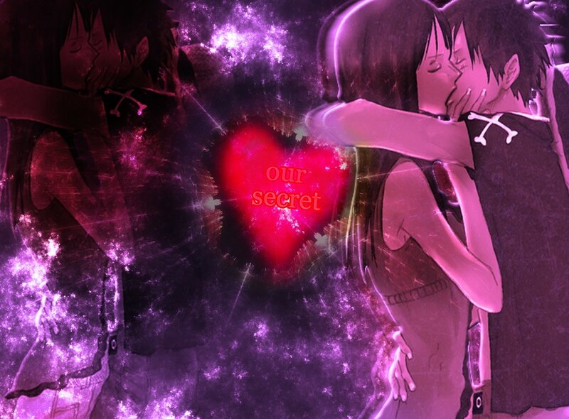Couple Kissing in Space — Purple