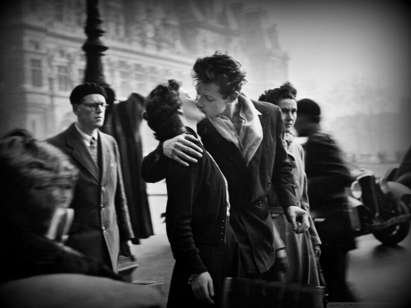 Couple Kissing in Street