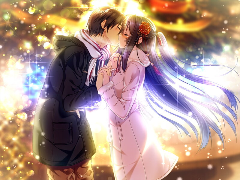 Couple Kissing in Winter