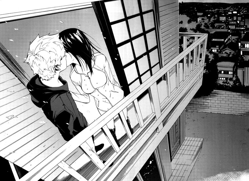 Couple Kissing on Balcony — Black, Dramatic, Night
