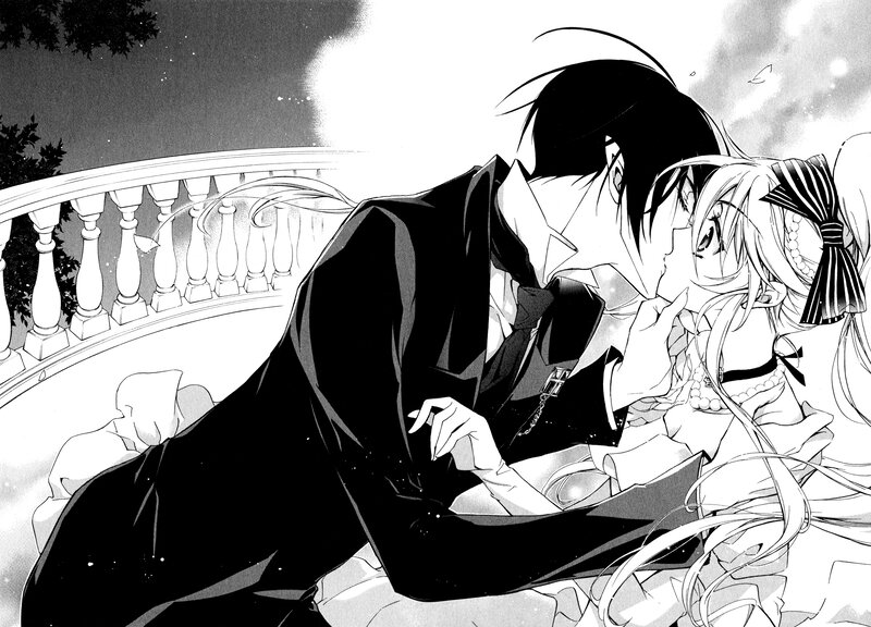 Couple Kissing on Balcony — Black, Romantic