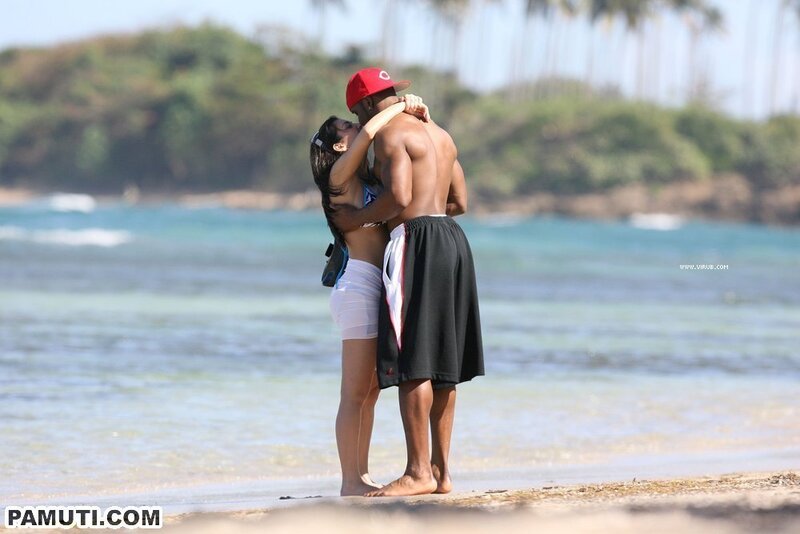 Couple Kissing on Beach — Blue, Romantic, Afternoon