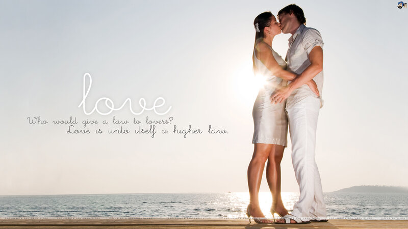 Couple Kissing on Beach — White, Romantic, Sunset