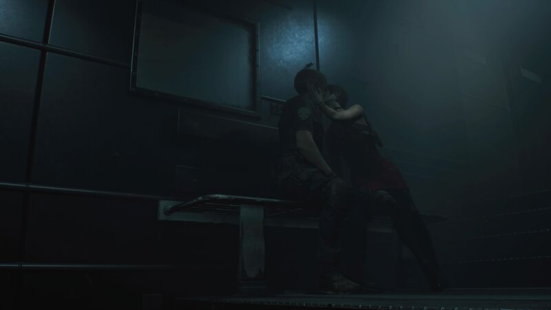 Couple Kissing on Bench — Black, Dramatic