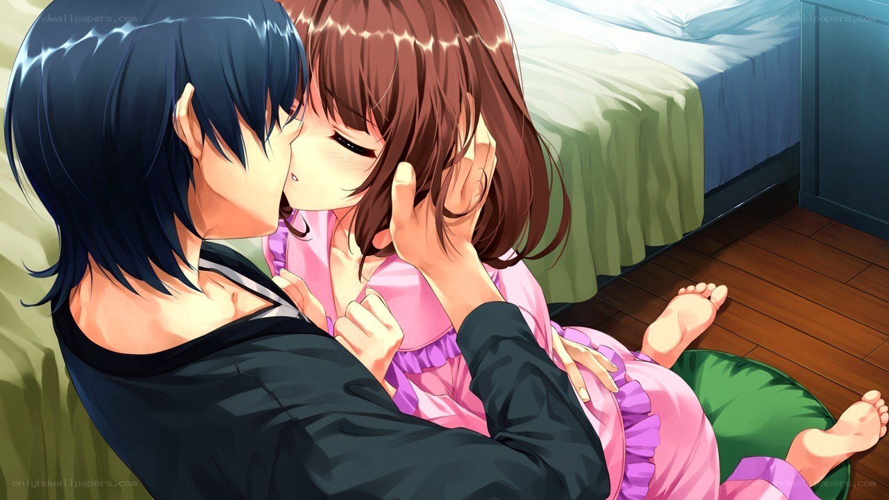 couple kissing on floor