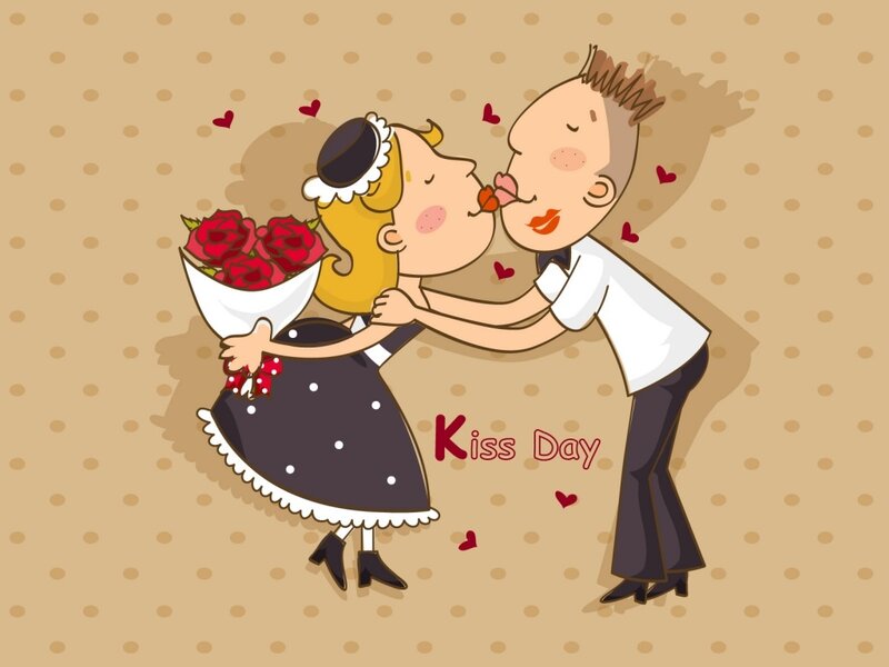 Couple kissing on Kiss Day