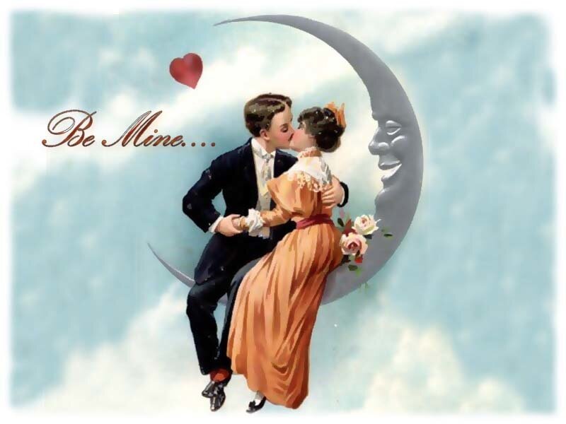 Couple Kissing on Moon