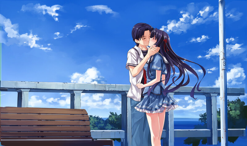 Couple Kissing on Pier