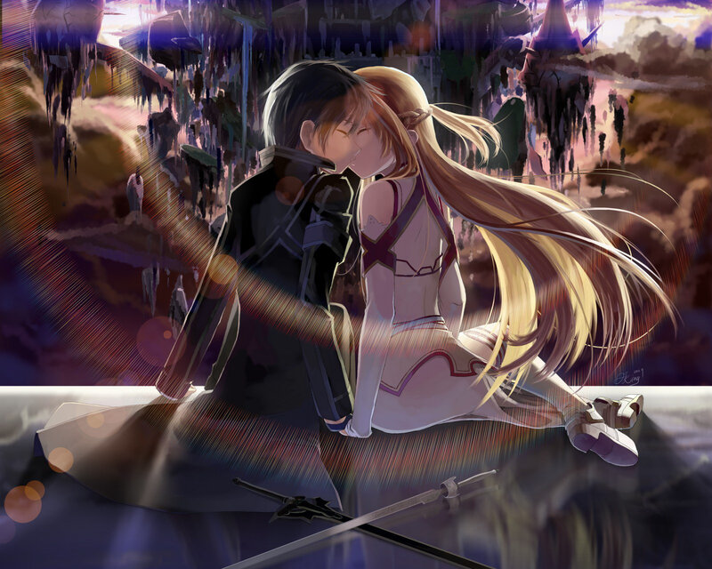 Couple Kissing on Platform