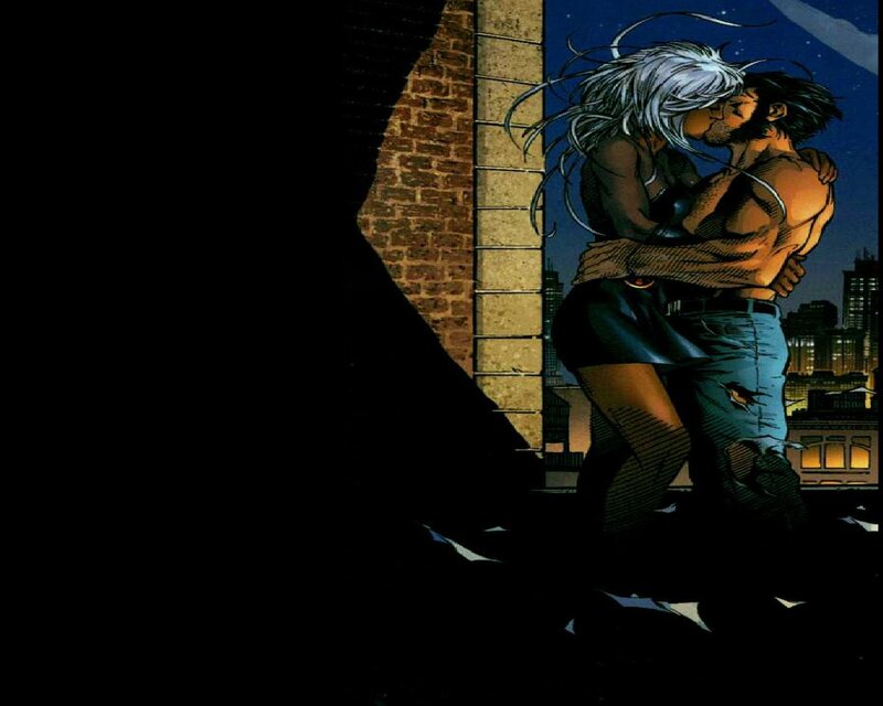Couple Kissing on Rooftop — Black, Dramatic