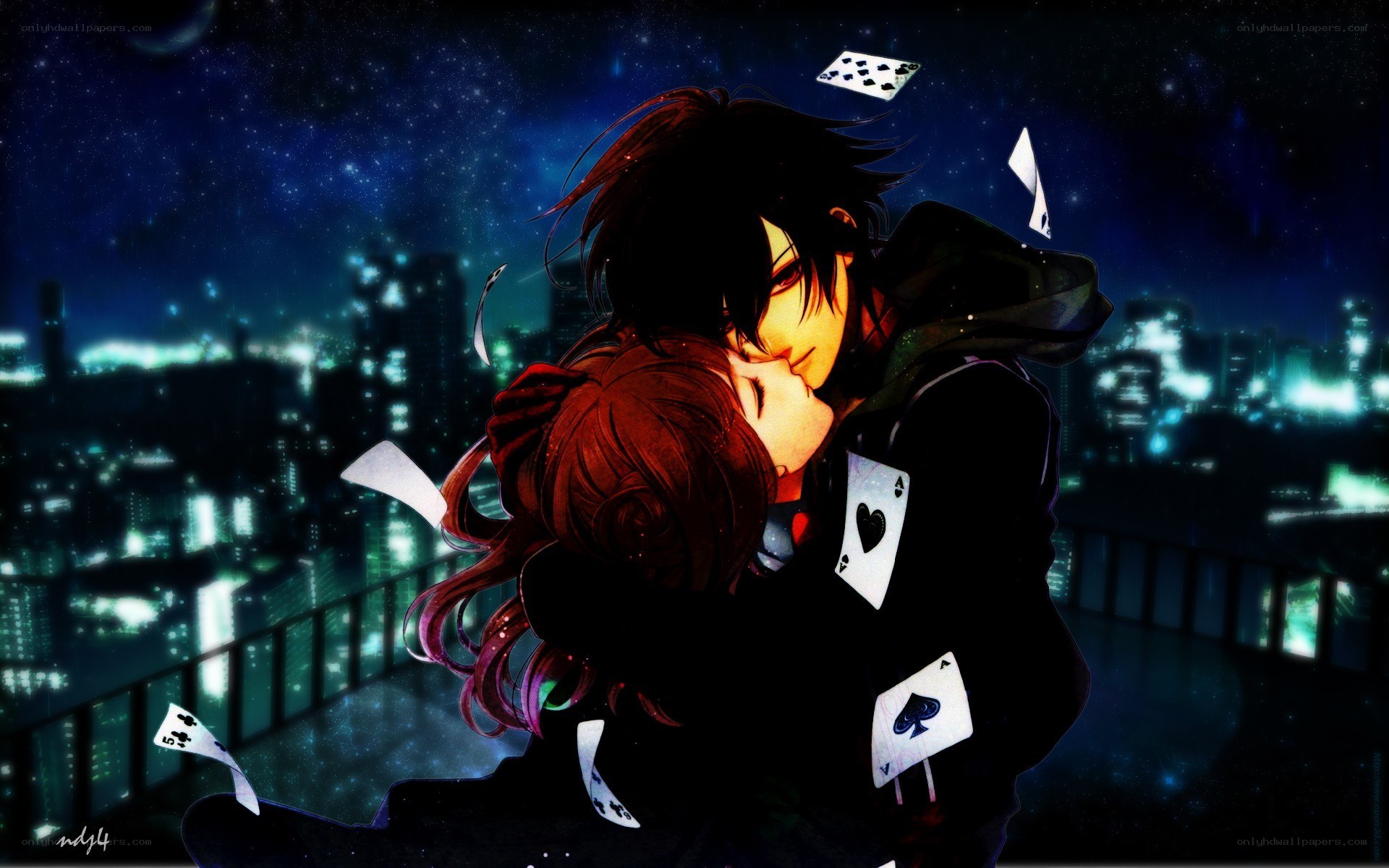 couple kissing on rooftop