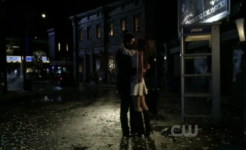 Couple Kissing on Street — Black, Romantic