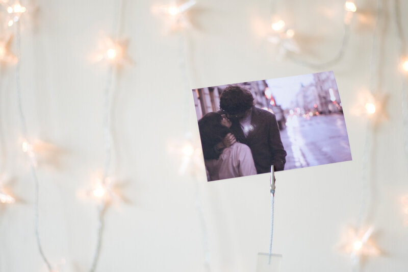 Couple Kissing on Street — White