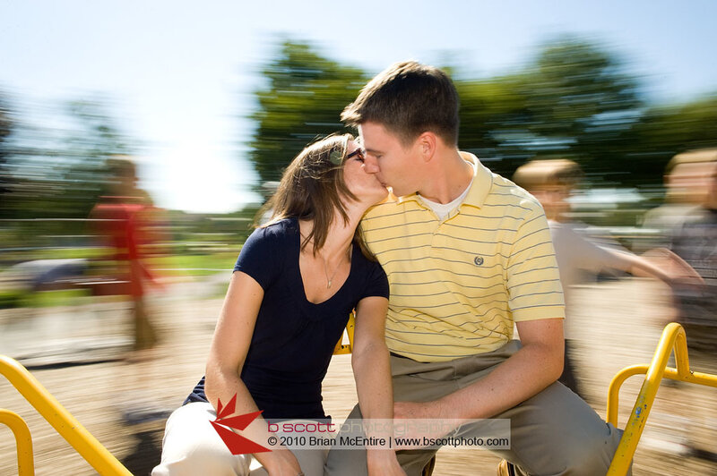 Couple Kissing on Swing