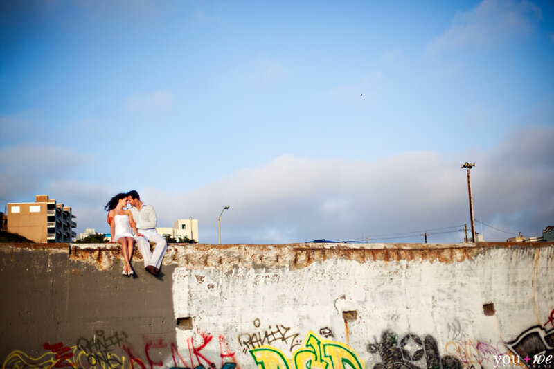 Couple Kissing on Wall