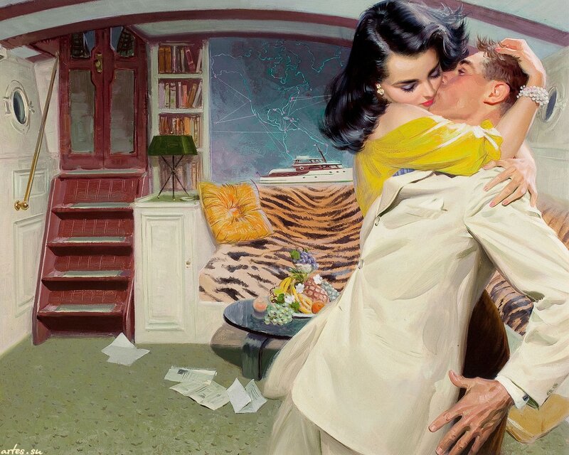 Couple Kissing on Yacht