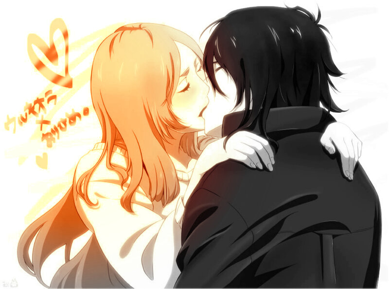 Couple Kissing — Orange