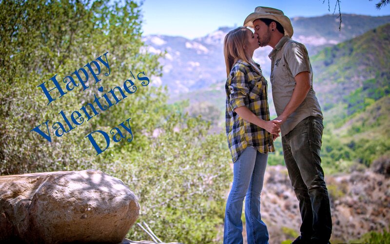 Couple Kissing Outdoors — Green, Romantic