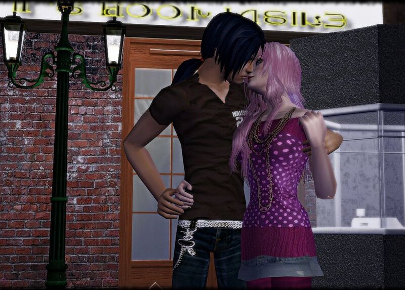 Couple Kissing Outside — Brown