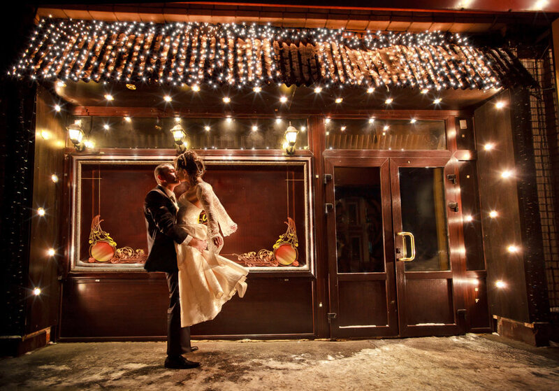 Couple Kissing Outside