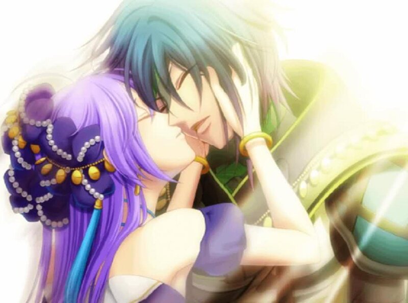 Couple Kissing — Purple, Romantic, Anime