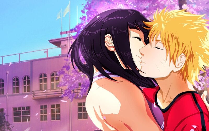 Couple Kissing — Purple, Romantic, Spring