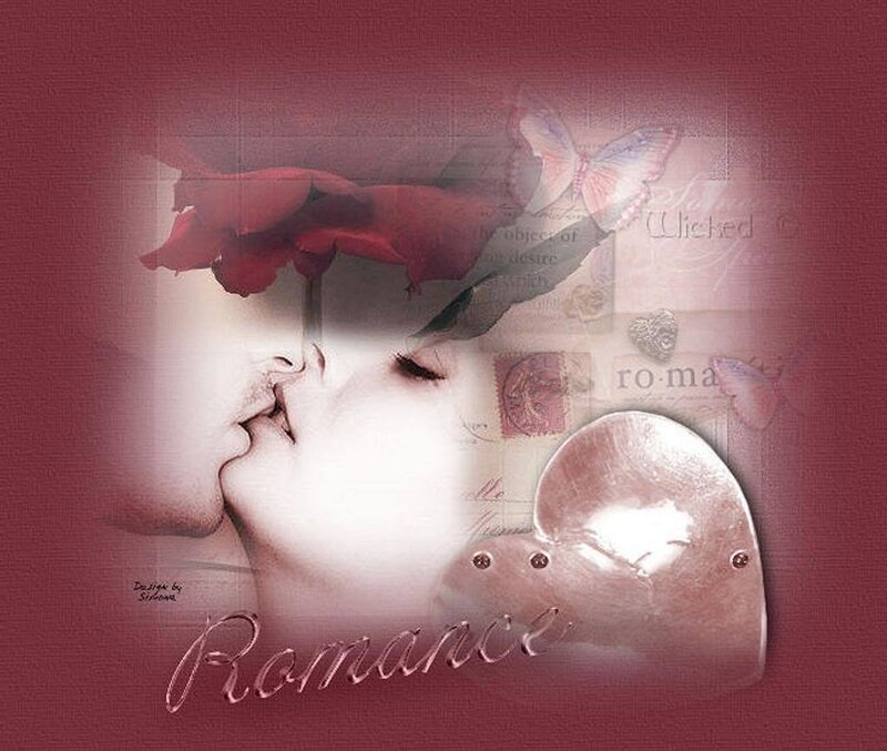 Couple Kissing — Red, Romantic, Digital Art