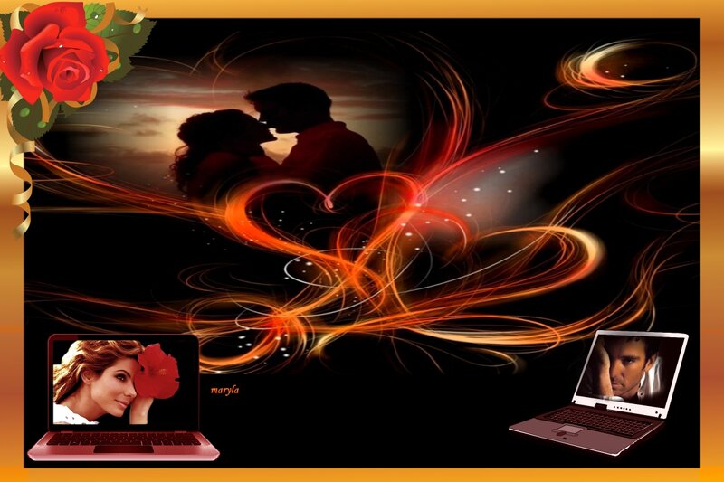 Couple Kissing Silhouette — Black, Romantic, Sunset