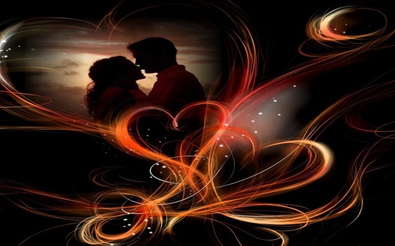 Couple Kissing Silhouette — Black