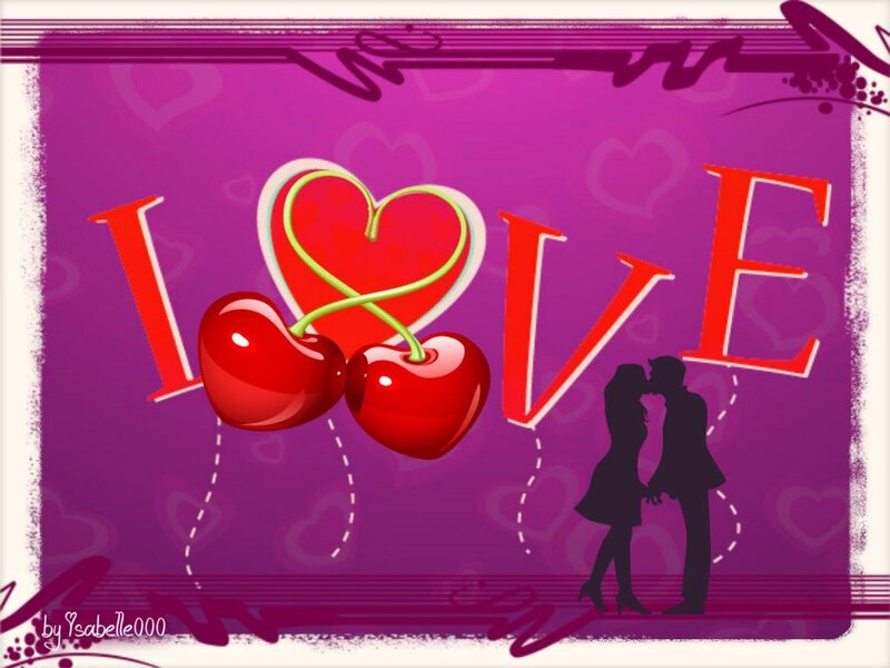 Couple Kissing Silhouette — Purple