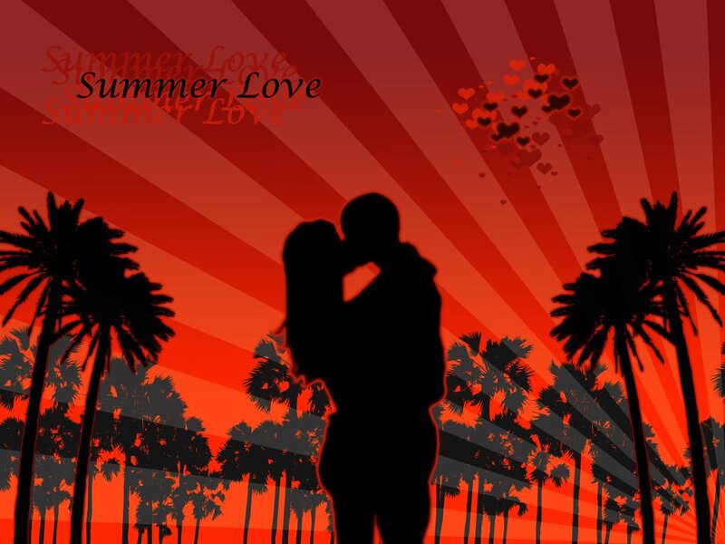 Couple Kissing Silhouette — Red