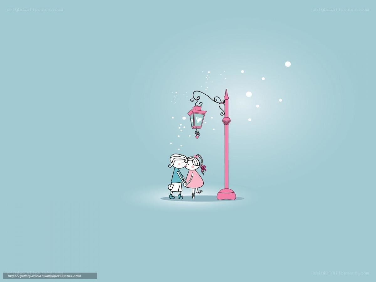 Couple kissing under a lamp