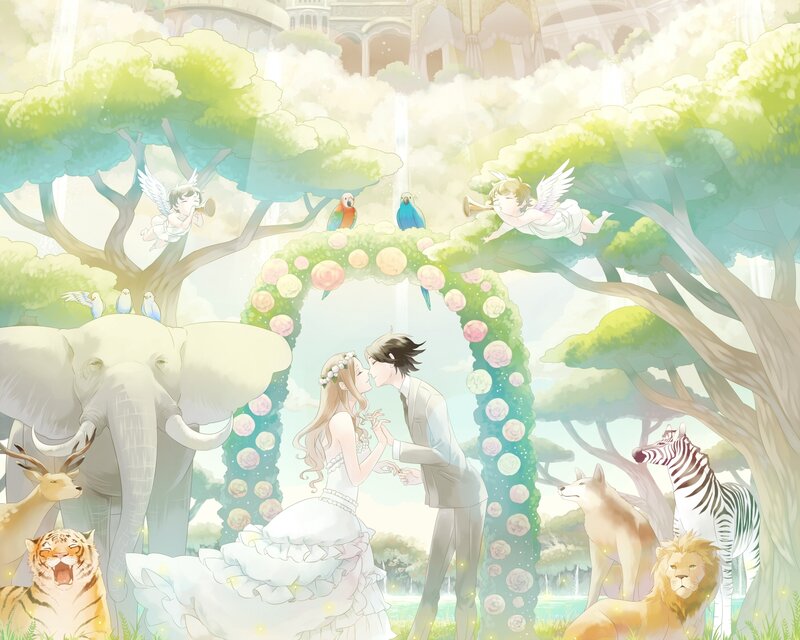Couple Kissing under Arch