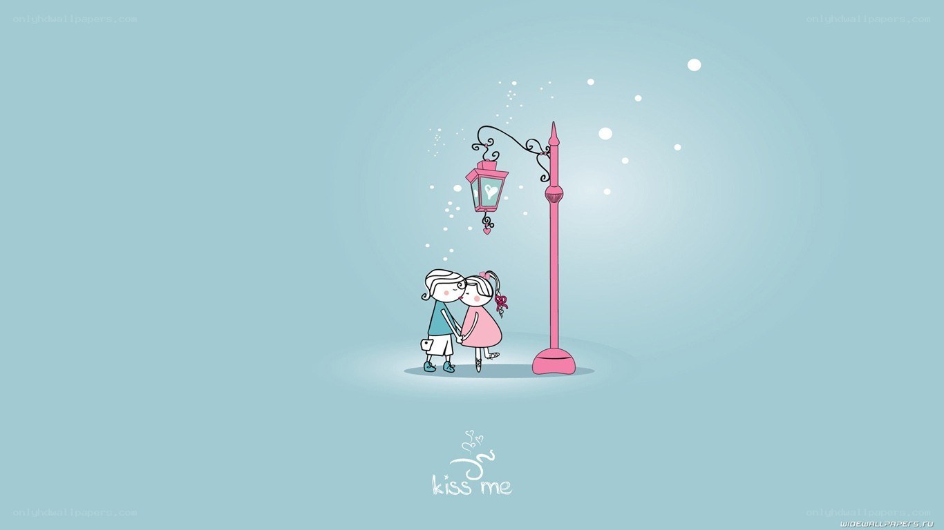 couple kissing under lamp