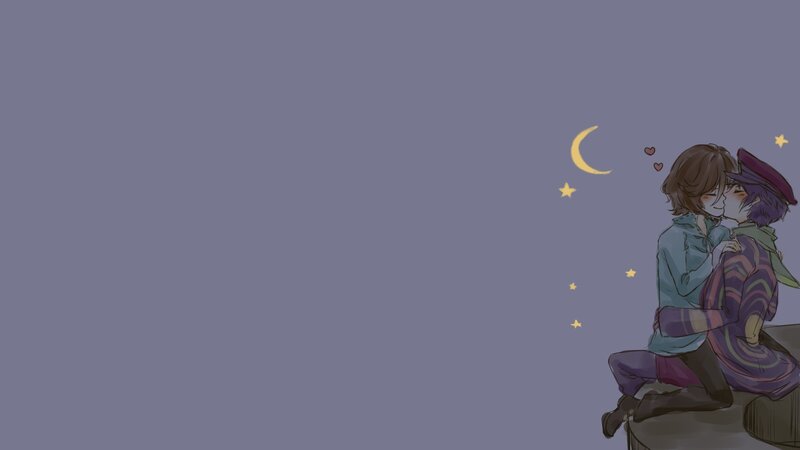 couple kissing under the moon