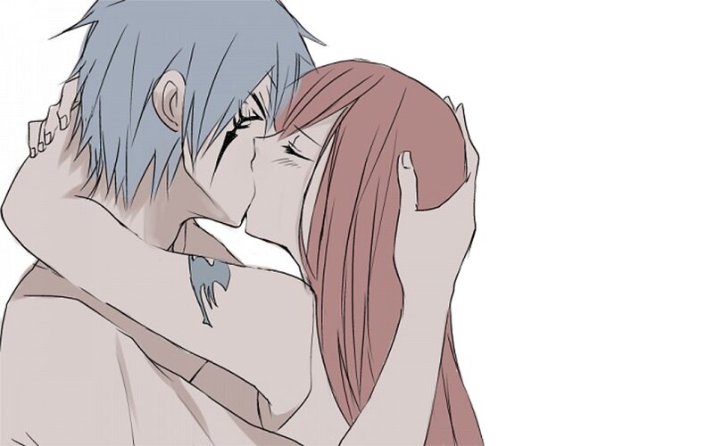 Couple Kissing — White, Intimate