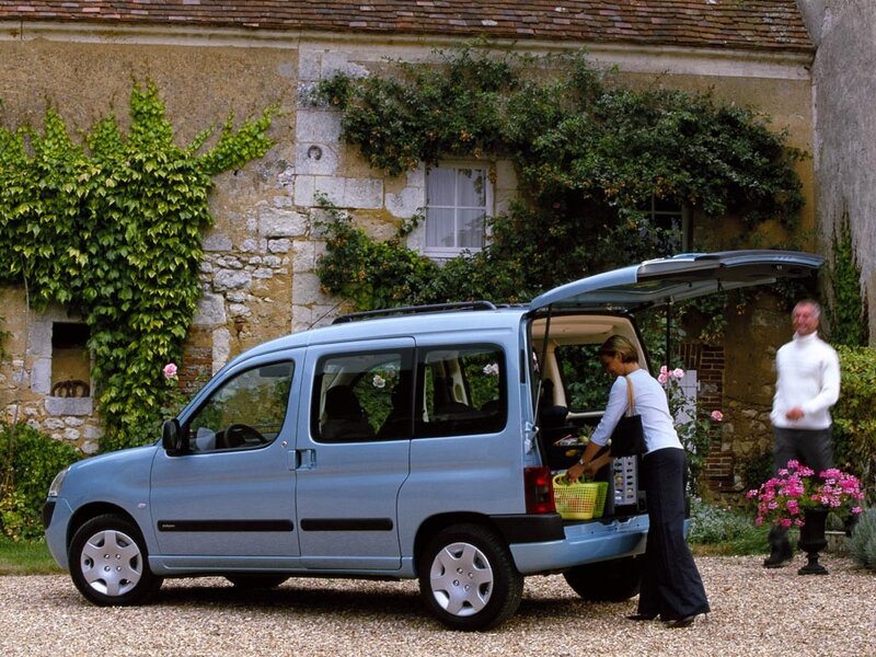 Couple loading groceries into a van