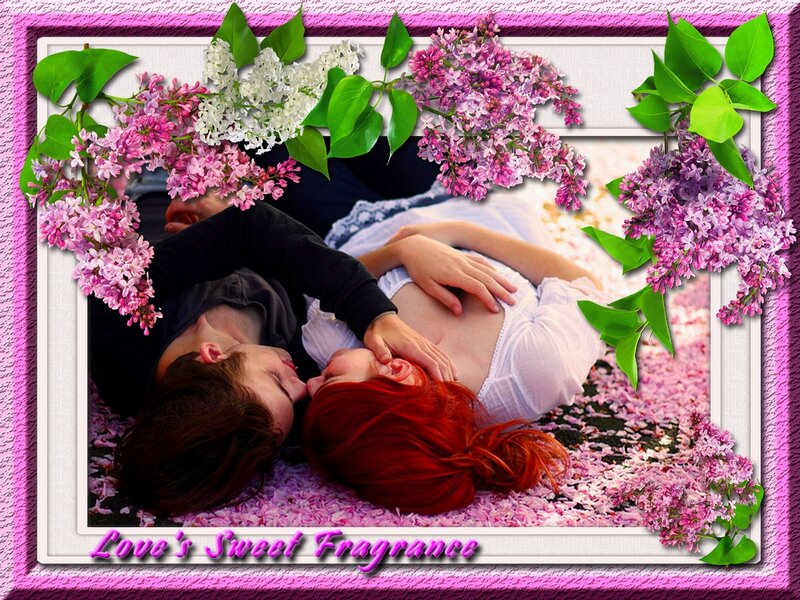 Couple Lying in Flowers — Pink
