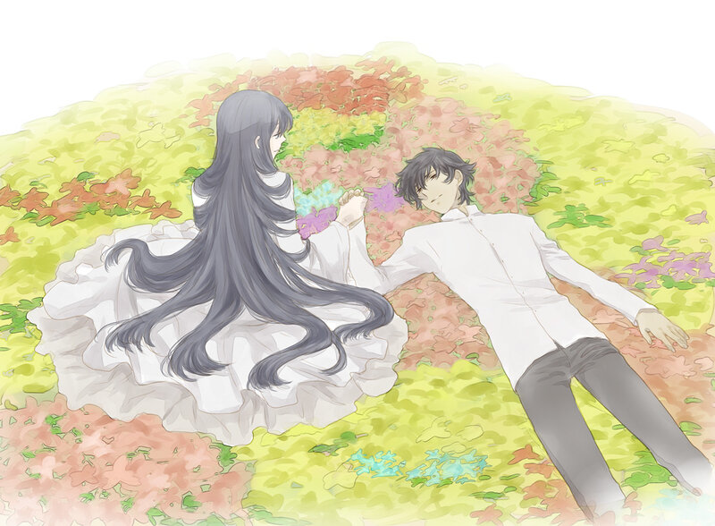 Couple Lying in Flowers