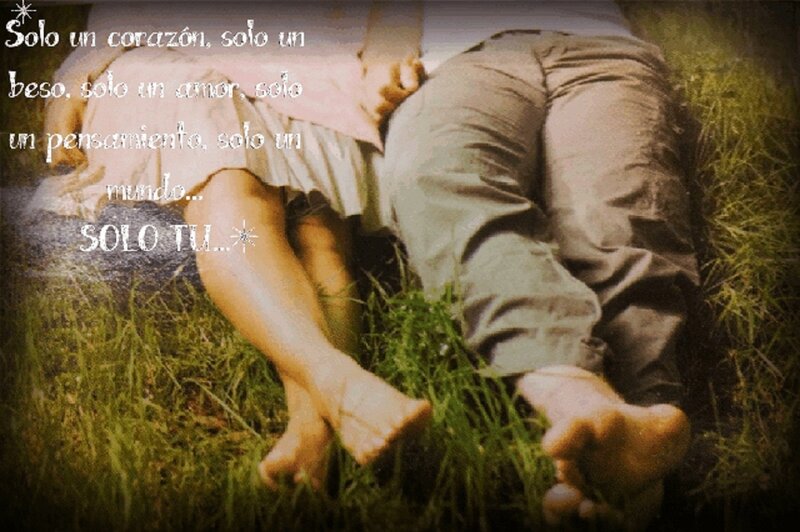 Couple Lying in Grass — Green, Romantic