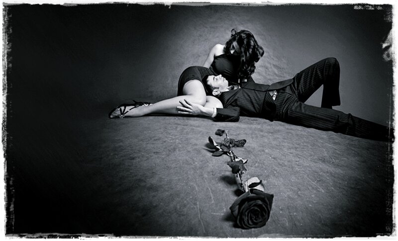 Couple Lying on Floor — Black