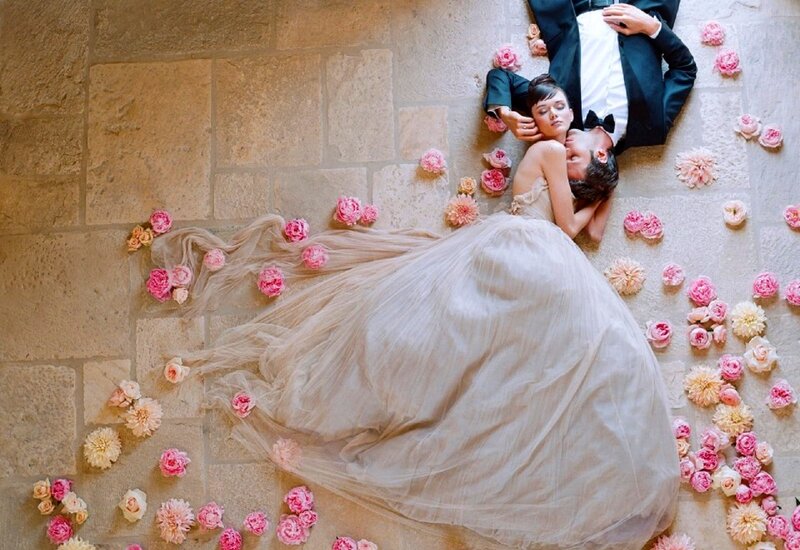 Couple Lying on Floor — Pink