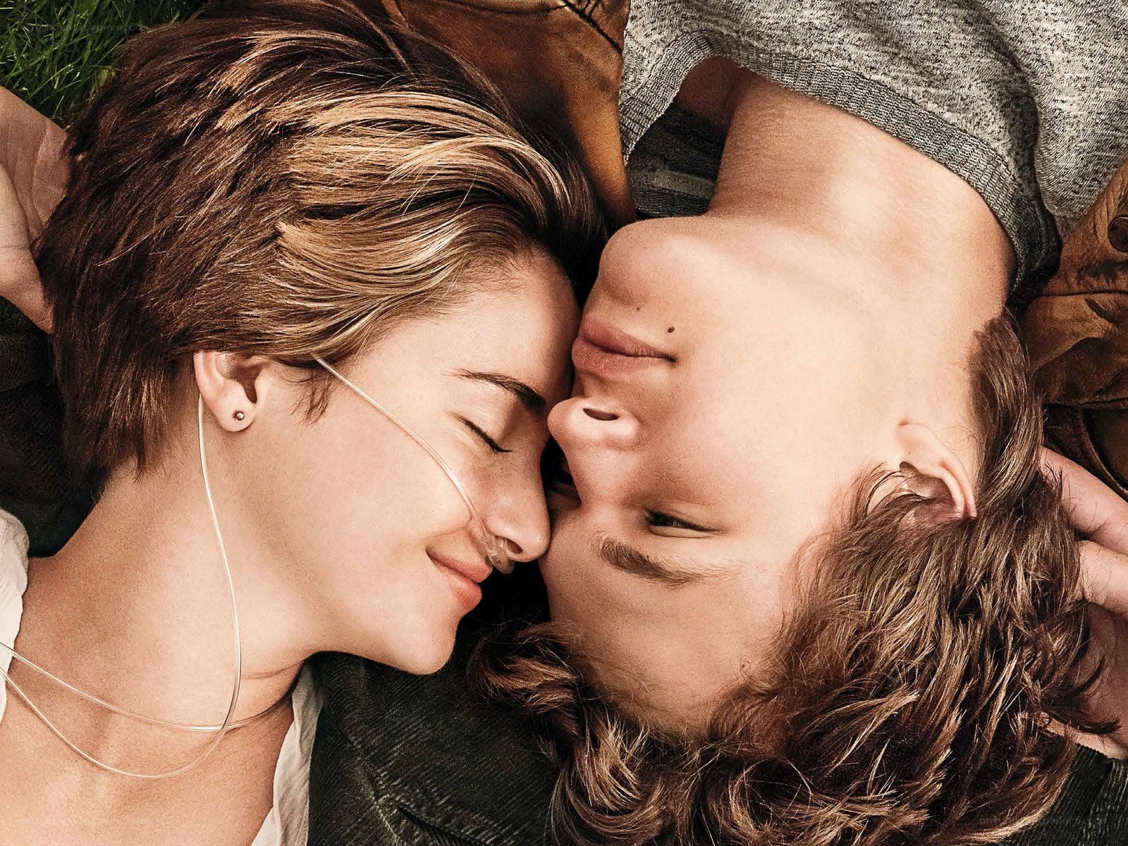 couple lying on grass