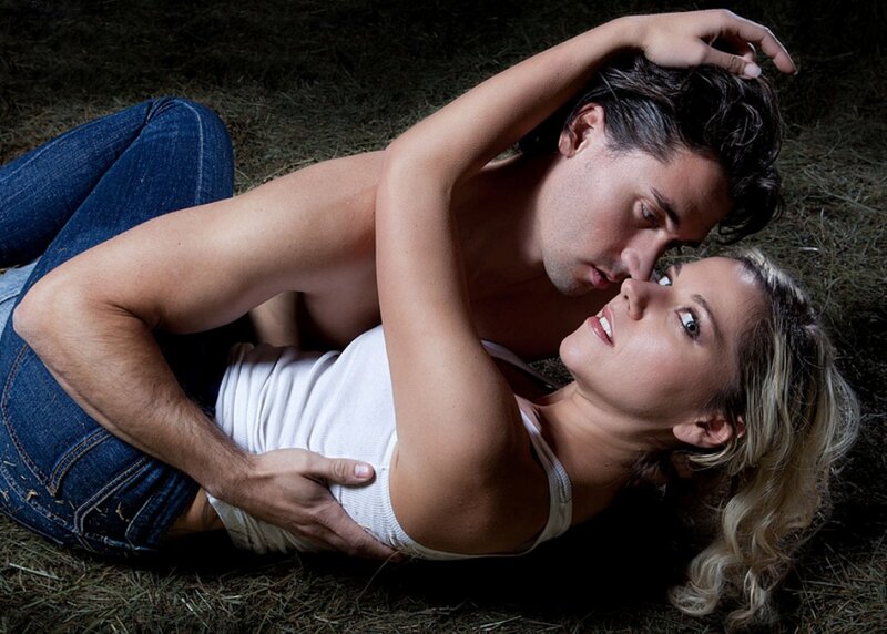 Couple Lying on Hay