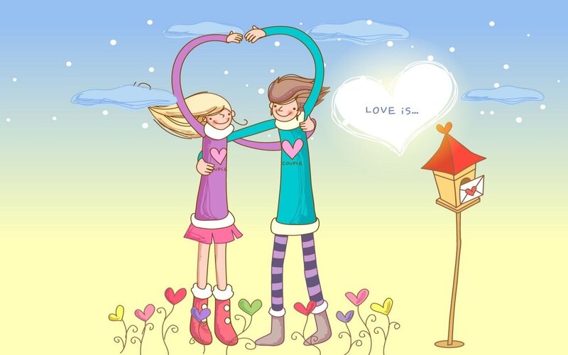 couple making heart shape